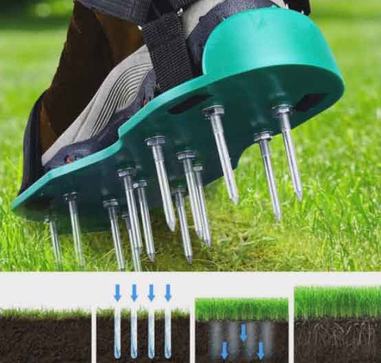 Sandalen mit Heringen zum Belüften des Rasens, Länge 30 cm, XL-TOOLS