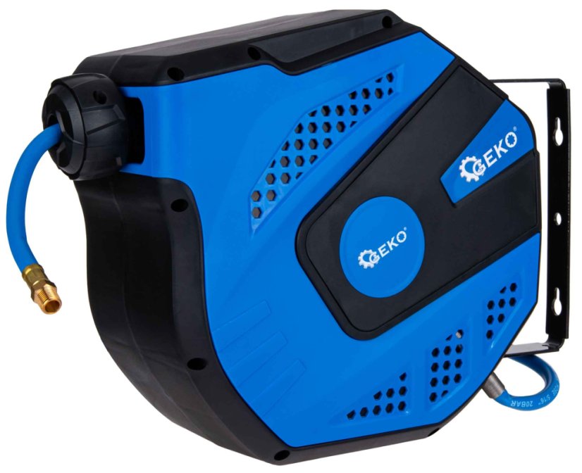 Selbstaufrollende Hängetrommel mit Luftschlauch, Länge 20 m, GEKO