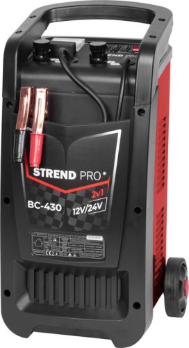 Carucior starter Strend Pro BC-430, reincarcabil, 12 / 24V, 30 A, start 250 A, pentru baterii auto