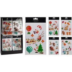 Dekorácia vianočná samolepiaca 27,5x15,5 cm 3D mix