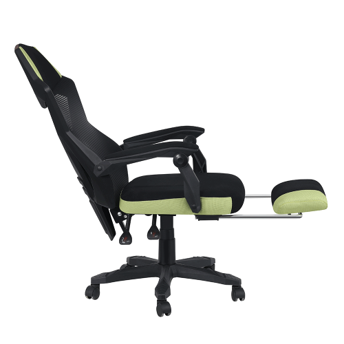 Irodai/gamer szék, fekete/zöld, JORIK
