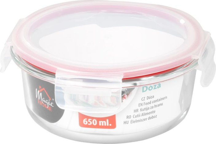 Dóza MagicHome, okrúhla, 650 ml, s vekom, Clip