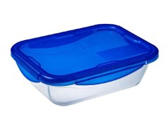Cutie pentru alimente cu capac etanș dreptunghiular, 25x19x7cm, 1,9L, sticlă transparentă PYREX