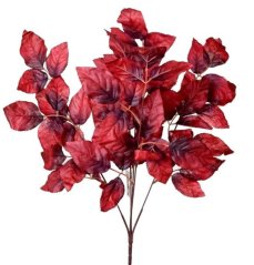 Ukras, grana, lišće, 54 cm, crveni