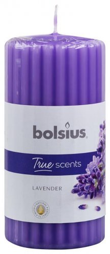 Bolsius Pillar True Scents gyertya 120/60 mm, hengeres, illatos, levendula