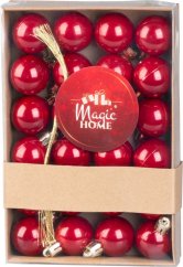 MagicHome Weihnachtskugeln, 24 Stück, Set, rot, für Weihnachtsbaum, 3 cm