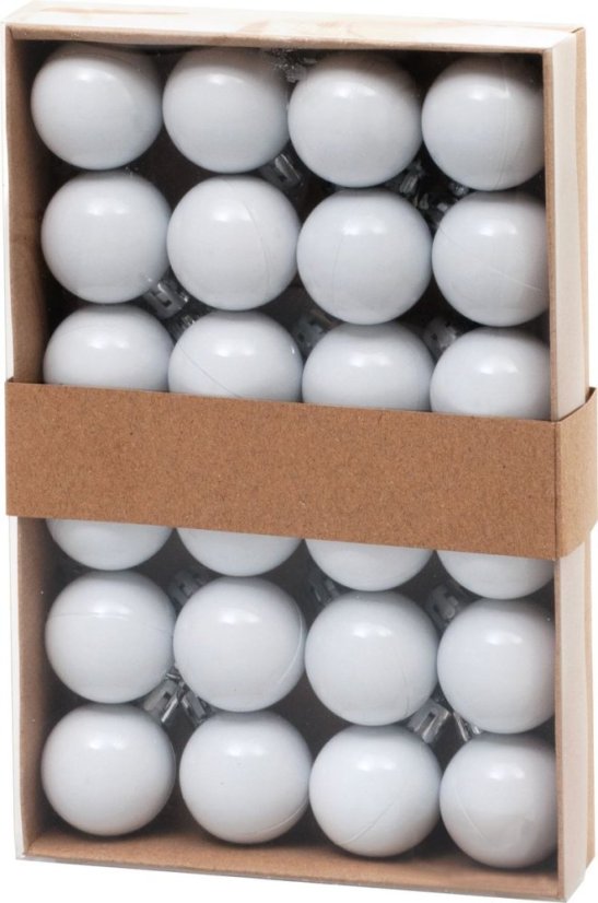 MagicHome Weihnachtskugeln, 24 Stück, Set, weiß, für Weihnachtsbaum, 3 cm