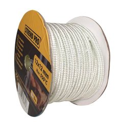 Kabel za štednjak Strend Pro, L-43 m, 10x10 mm, pak. 5 kg, brtveni konop za staklo, za vrata, za kamine, za peći, čep, bijeli