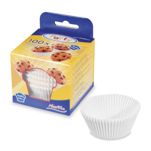 Süßwarenkörbchen für Muffins weiß 50x30mm 100 Stk