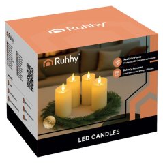 Inserție lumânare/LED 12,5x5cm 4pcs. Ruhhy 26485
