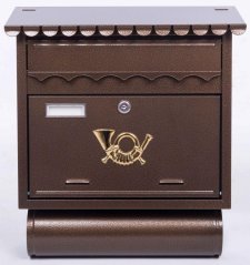 Briefkastenhaus 390 x 440, braun, ST 104