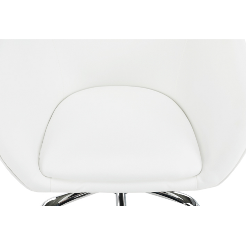 Krzesło biurowe, biała eko-skóra/metal, LENER