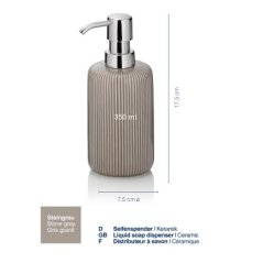 Dávkovač mýdla Ava keramika šedá 350 ml