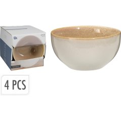 Set de 4 boluri de 580 ml, bej