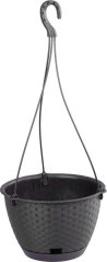 Blumentopf RATOLLA Rund B 240, hängend, braun, mit Matte, hängend, mit Aufhänger