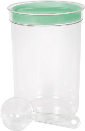 Curver® DRY FOOD puszka 1700 ml z miarką, mieszanka kolorów miętowo-szarych i brzoskwiniowych, 13x19 cm