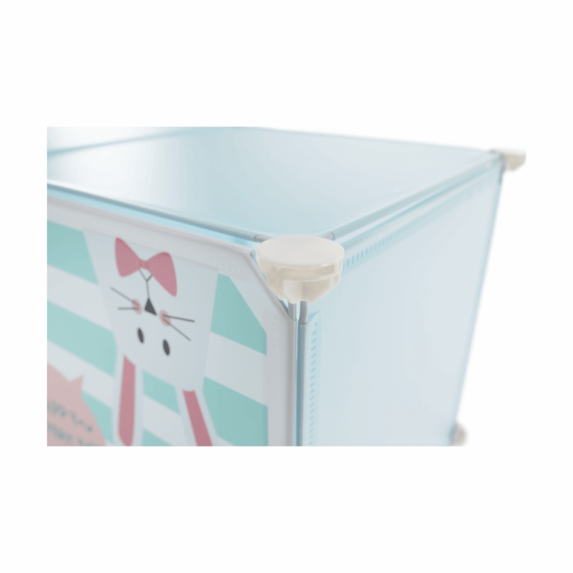 Modularer Kinderschrank, blau/Kindermuster, EDRIN