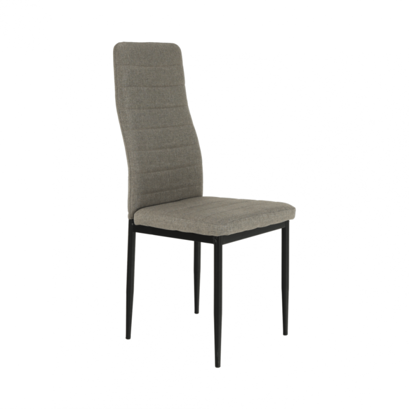 Stuhl, brauner Stoff/schwarzes Metall, COLETA NOVA