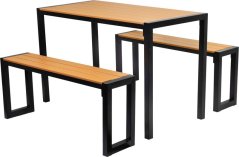 Vrtni set GARDIVA, stol 118x58x75,5 cm, 2x klupe 108x25x45 cm