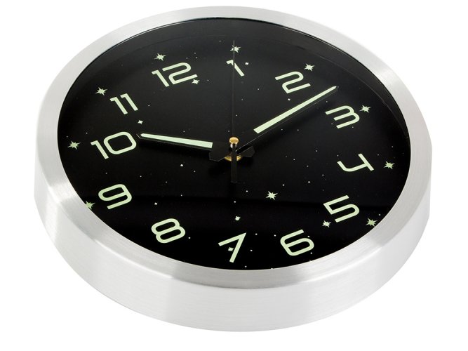 Veľké nástenné hodiny fluorescent light stars 30 cm