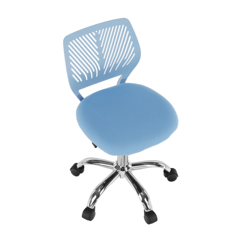 Vrtljivi stol, modra/krom, SELVA