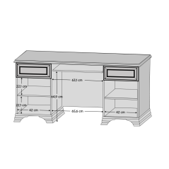 Biurko PC, alpejska biel, KENTAK BIU2D2S