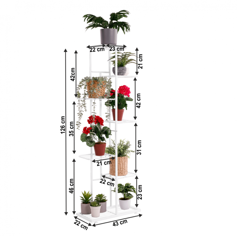 Metallständer für Blumen, weiß, BAMIR TYP 2