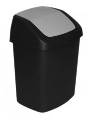 Coș de gunoi Curver® SWING, 15 litri, 24,8x30,6x41,8 cm, negru/gri, pentru gunoi