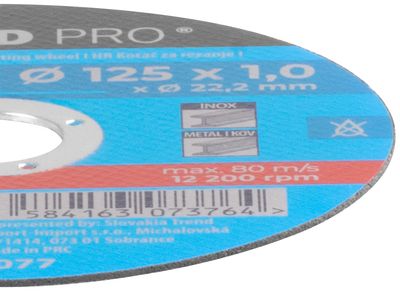 Strend Pro disk 125x1,0x22,2 mm, rezni metal, pakiranje od 10 kom.