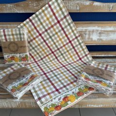 Prosop de bucătărie din bumbac țesut „Toamnă tricoloră”, 3 buc., 50x70 cm, 270 g/m²