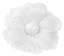 Květ MagicHome Vánoce, péřový, bílý, 12x12x6 cm