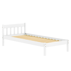 Bett mit Lattenrost, weiß, Kiefernholz, 90x200, MAVIL