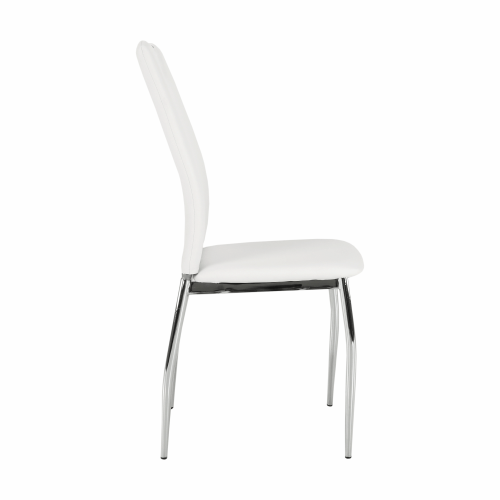 Krzesło do jadalni, ekoskóra biały/chrom, ERVINA