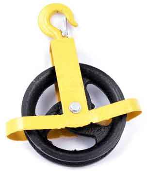 Građevinski kotač (kolotur za uže s ležajem) 160 mm, žuti, XL-ALATI