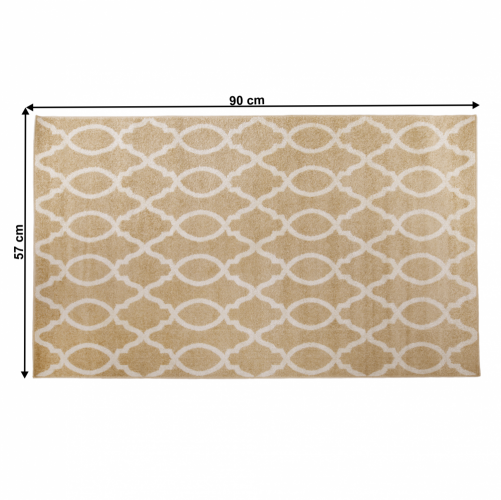 Teppich, beige/elfenbeinfarbenes Muster, 57x90 cm, NALA