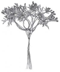 Větvička MagicHome Vánoce, stříbrná 15 cm, bal. 6 ks