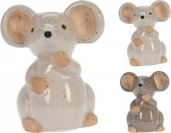 Figurica miša 8,8x6,6x10,8 cm mix porculana