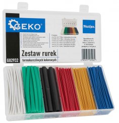 Set de izolație termocontractabilă colorată, set de 196 piese, GEKO