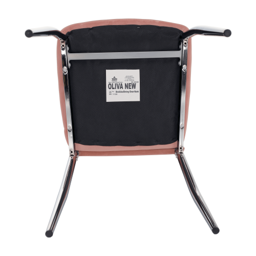 Blagovaonska stolica, ružičasta Velvet tkanina/krom, OLIVA NOVO