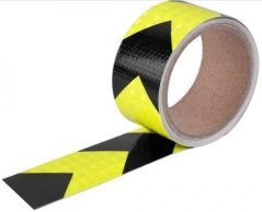 Samolepilni trak odsevni črno-rumen 50mm/5m