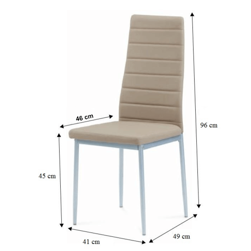Krzesło, beżowa eko-skóra/szary metal, COLETA NOVA