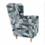 Fotelja, tkanina sivo-plavi uzorak, CHARLOT