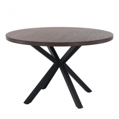 Jídelní stůl, tmavý dub/černá, průměr 120 cm, MEDOR
