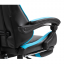 Irodai/gamer fotel lábtartóval, fekete/kék, TARUN
