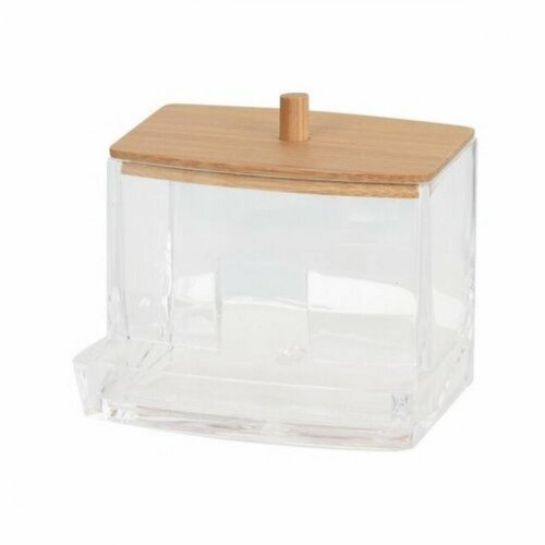 Pudełko na patyczki kosmetyczne ELEGANZA, plastik/bambus KLC