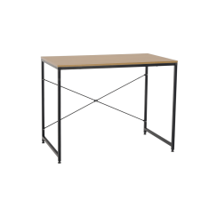 Písací stôl, dub/čierna, 90x60 cm, MELLORA