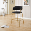 Designer-Barhocker, schwarzer Samtstoff/Gold-Chrom-Gold, DASMIN TYP 2