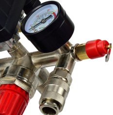Tlakový spínač na kompresor 8 bar, 230V, 2 výstupy 1/4" s manometrami, GEKO (akce)