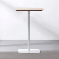 Bárasztal, tölgy/fehér, MDF/fém, átmérő 60 cm, HARLOV