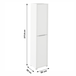 Wysoka szafka z półkami, biały, RIOMA TYP 06